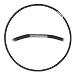 Leder Halskette aus Edelstahl. Querschnitt :3mm. Min. Quer-Durchmesser:4,1mm. Min. Längs-Durchmesser:4,1mm.