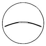 Leren halsketting uit Leer en Staal. Doorsnede:2mm. Min. dwarsdoorsnede:3,1mm. Min. lengtedoorsnede:3,1mm.