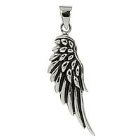 Silver pendants Width:14mm. Length:36mm. Eyelet's transverse diameter:5,1mm. Eyelet's longitudinal diameter:5,6mm.  Wings