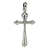 Pendentifs en argent Largeur:22mm. Longueur:36mm. Diamtre d'oeillet transversal:4,1mm. Diamtre d'oeillet longitudinal:4,7mm.  Croix