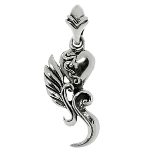 Pendentifs en argent Argent 925 Coeur Amour Feuille Motif_floral