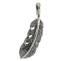 Pendentifs en argent Largeur:13mm. Longueur:33mm. Diamtre d'oeillet transversal:4mm. Diamtre d'oeillet longitudinal:7,1mm.  Plume