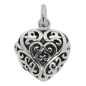 Silver pendants Silver 925 Heart Love Tribal_pattern Leaf Plant_pattern