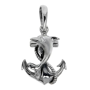 Silver pendants Silver 925 zirconia Anchor rope ship Dolphin