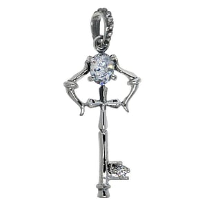 Silver pendant Silver 925 zirconia Cross Key