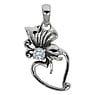 Pendentif en argent Argent 925 Zircon Coeur Amour Feuille Motif_floral Fleur