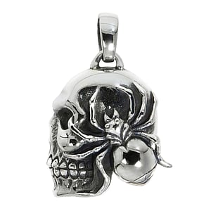 Silver pendants Silver 925 Skull Skeleton Spider Spider_web