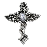 Pendentif en argent Argent 925 Zircon Croix Aile Serpent