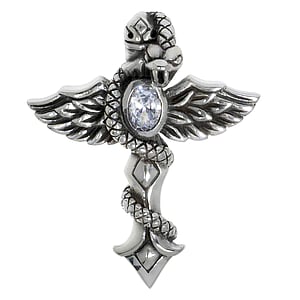 Zilveren hangers Zilver 925 Zirkonia kruis vleugels Slang