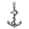 Silver pendant Silver 925 zirconia Anchor rope ship