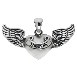 Colgante de plata Plata 925 Corazn Amor Eternidad Lazo Eternal Love Amor Ala