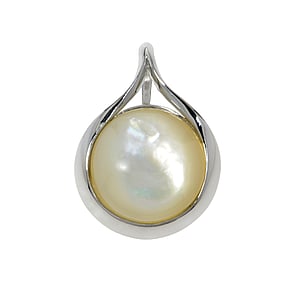 Shell pendant Silver 925 rhodanized Mother of Pearl Drop drop-shape waterdrop