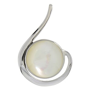 Shell pendant Silver 925 rhodanized Mother of Pearl Spiral Drop drop-shape waterdrop