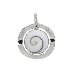 Pendentif de coquillage Argent 925 rhodi Coquillage Shiva Eye Spirale