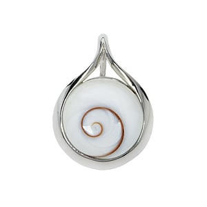 Shell pendant Silver 925 rhodanized Shivas Eye Spiral Drop drop-shape waterdrop