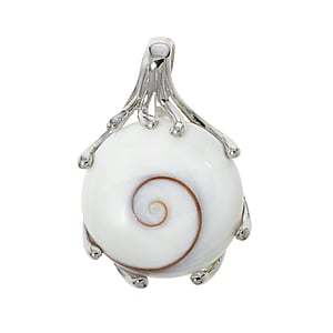 Shell pendant Silver 925 rhodanized Shivas Eye Spiral
