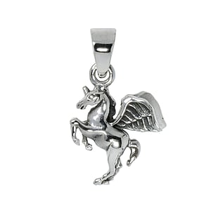 Zilveren hanger Zilver 925 paard hengst veulen vleugels eenhoorn