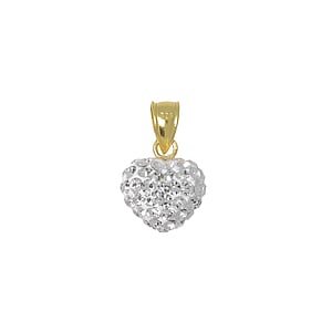 Pendentif en argent Argent 925 Cristal Revtement dor (dor) Coeur Amour