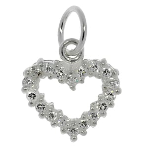  Silver 925 Crystal Heart Love