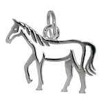 Out of Silver 925. Width:20mm. Eyelet's transverse diameter:3,8mm. Eyelet's longitudinal diameter:3,8mm.  Horse Stallion Colt Foal Donkey Unicorn