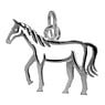  Zilver 925 paard hengst veulen
