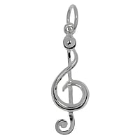 En Argent 925. Longueur:21mm. Largeur:8mm. Diamtre d'oeillet transversal:4,1mm. Diamtre d'oeillet longitudinal:4,1mm.  Musique Cl Clef Guitare couteur Casque