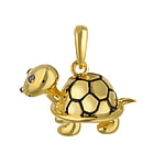 Out of Silver 925 with Gold-plated. Height:12mm. Width:18mm. Eyelet's transverse diameter:2,8mm. Eyelet's longitudinal diameter:4,8mm.  Turtle Tortoise