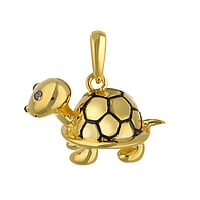 Out of Silver 925 with Gold-plated. Height:12mm. Width:18mm. Eyelet's transverse diameter:2,8mm. Eyelet's longitudinal diameter:4,8mm.  Turtle Tortoise