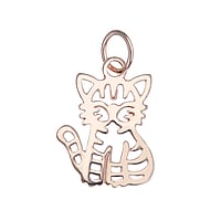 Silver pendants with Black PVD-coating. Width:13mm. Eyelet's transverse diameter:2,4mm. Eyelet's longitudinal diameter:2,4mm. Shiny.  Cat Male cat Tom cat Feline