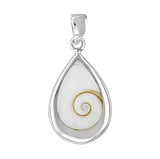 Ciondolo di conchiglia Argento 925 Conchiglia Shiva eye Goccia Forma_di _goccia Spirale