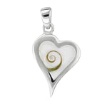 Shell pendant out of Silver 925 with Shiva´s Eye. Width:15mm. Eyelet's transverse diameter:3,5mm. Eyelet's longitudinal diameter:5,4mm. Shiny.  Heart Love Spiral