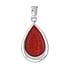 Colgante de concha Plata 925 Coral rojo Gota Forma_de_gota Gota_de_agua