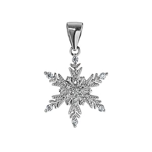 Silver pendant Silver 925 zirconia Snowflake