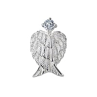 Silver pendant with zirconia. Width:13mm. Eyelet's transverse diameter:3,3mm. Eyelet's longitudinal diameter:4,0mm. Stone(s) are fixed in setting.  Wings