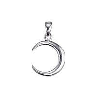 Silver pendants Width:14mm. Eyelet's transverse diameter:3,0mm. Eyelet's longitudinal diameter:4,6mm. Shiny.  Moon Half moon Half-moon