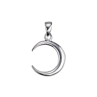 Pendentifs en argent Largeur:14mm. Diamtre d'oeillet transversal:3,0mm. Diamtre d'oeillet longitudinal:4,6mm. brillant.  Lune Demi lune