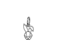 Pendentifs en argent Largeur:7mm. Longueur:12mm. Diamtre d'oeillet transversal:3,8mm. Diamtre d'oeillet longitudinal:3,8mm.  Lapin de garenne