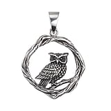 Pendentifs en argent Argent 925 Chouette Hibou Grand_duc