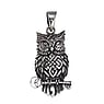 Pendentifs en argent Argent 925 Chouette Hibou Grand_duc Cl Clef