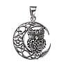 Pendentifs en argent Argent 925 Chouette Hibou Grand_duc Lune Demi_lune toile