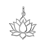 Pendentifs en argent Largeur:24mm. Longueur:21mm. Diamtre d'oeillet transversal:6,0mm. Diamtre d'oeillet longitudinal:6,0mm. brillant.  Fleur Feuille Motif floral