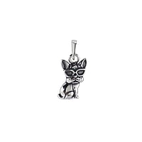 Pendentifs en argent Largeur:8mm. Longueur:12mm. Diamtre d'oeillet transversal:2,3mm. Diamtre d'oeillet longitudinal:3,0mm.  Chien Loup