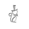 Silver pendant Silver 925 zirconia Cat Male_cat Tom_cat