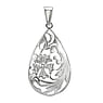 Pendentifs en argent Argent 925 Feuille Motif_floral Fleur Goutte Forme_de_goutte