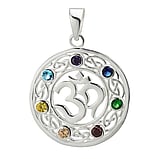 Silver pendant Silver 925 zirconia Om Aum God