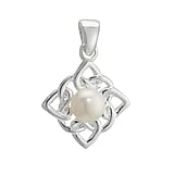 Pendentifs en argent Argent 925 Perles deau douce Fleur Feuille Motif_floral