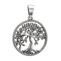 Silver pendants Diameter:29mm. Eyelet's transverse diameter:4,5mm. Eyelet's longitudinal diameter:5,9mm. Shiny.  Tree Tree of Life Leaf Plant pattern