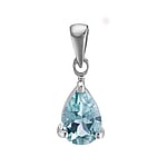 Stone pendant out of Silver 925 with Blue Topaz. Width:8mm. Length:11mm. Eyelet's transverse diameter:2,6mm. Eyelet's longitudinal diameter:4,5mm. Shiny. Stone(s) are fixed in setting.  Drop drop-shape waterdrop