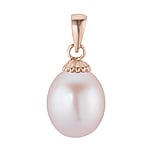 Pendentifs en argent Argent 925 Perles d´eau douce Revêtement PVD (couleur or) Fleur