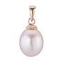 Silver pendants Silver 925 Fresh water pearl PVD-coating (gold color) Flower
